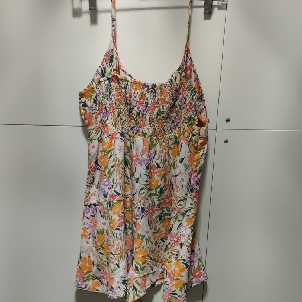 Love Tree Floral Romper Size L Spaghetti Strap Summer Romper Boho Beach Vacation - Picture 5 of 5